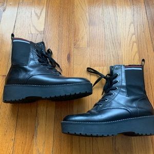 Zara platform combat boots
